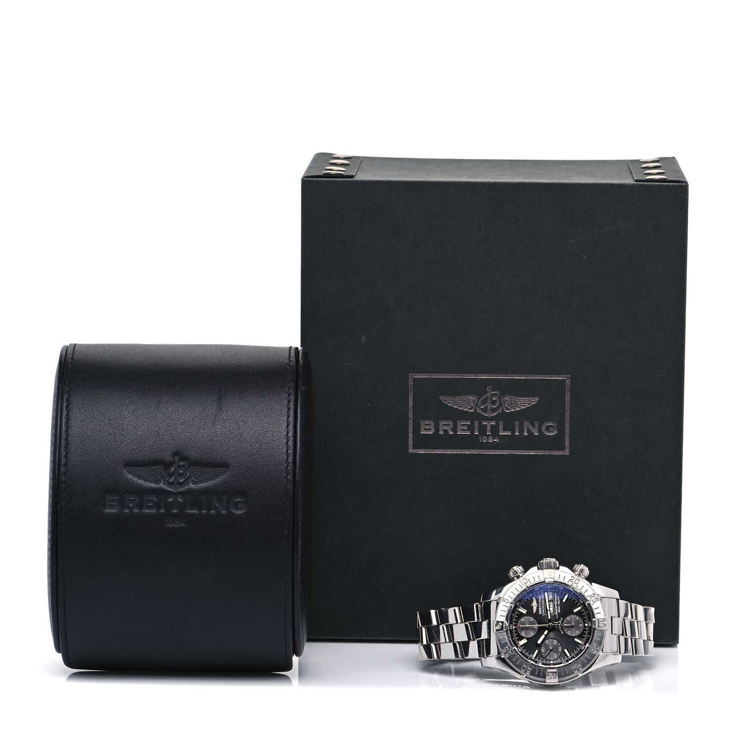 Stainless Steel 42mm Chrono Superocean Automatic Watch Black A13340
