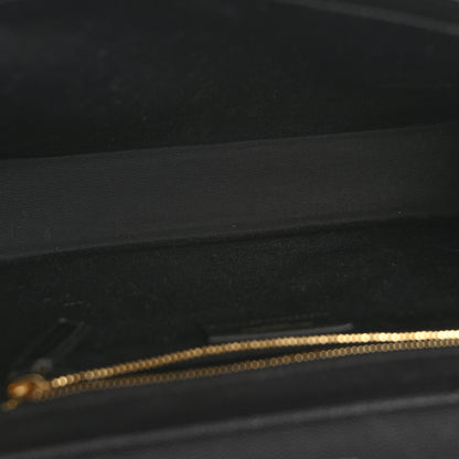 Saint Laurent Grain De Poudre Matelasse Chevron Large Monogram Satchel Black 5 of 11