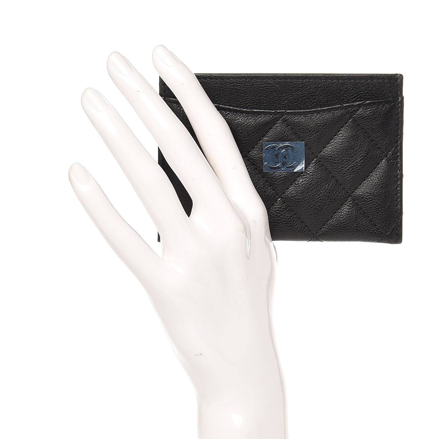 Calfskin Quilted Card Holder So Black