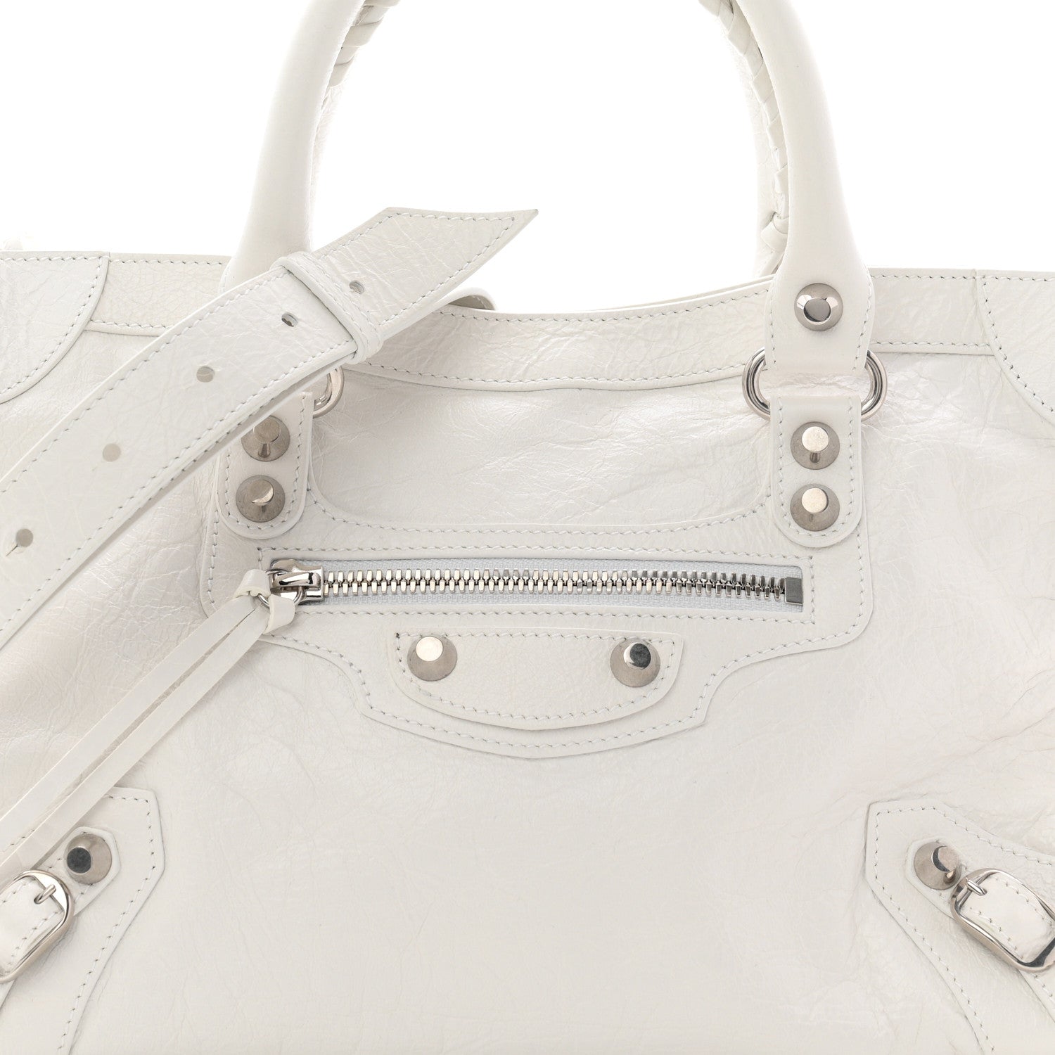 Balenciaga Agneau Arena Silver Hardware Small Le City Optic White 8 of 10