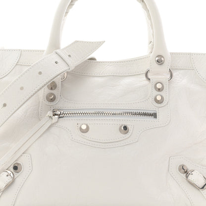 Balenciaga Agneau Arena Silver Hardware Small Le City Optic White 8 of 10