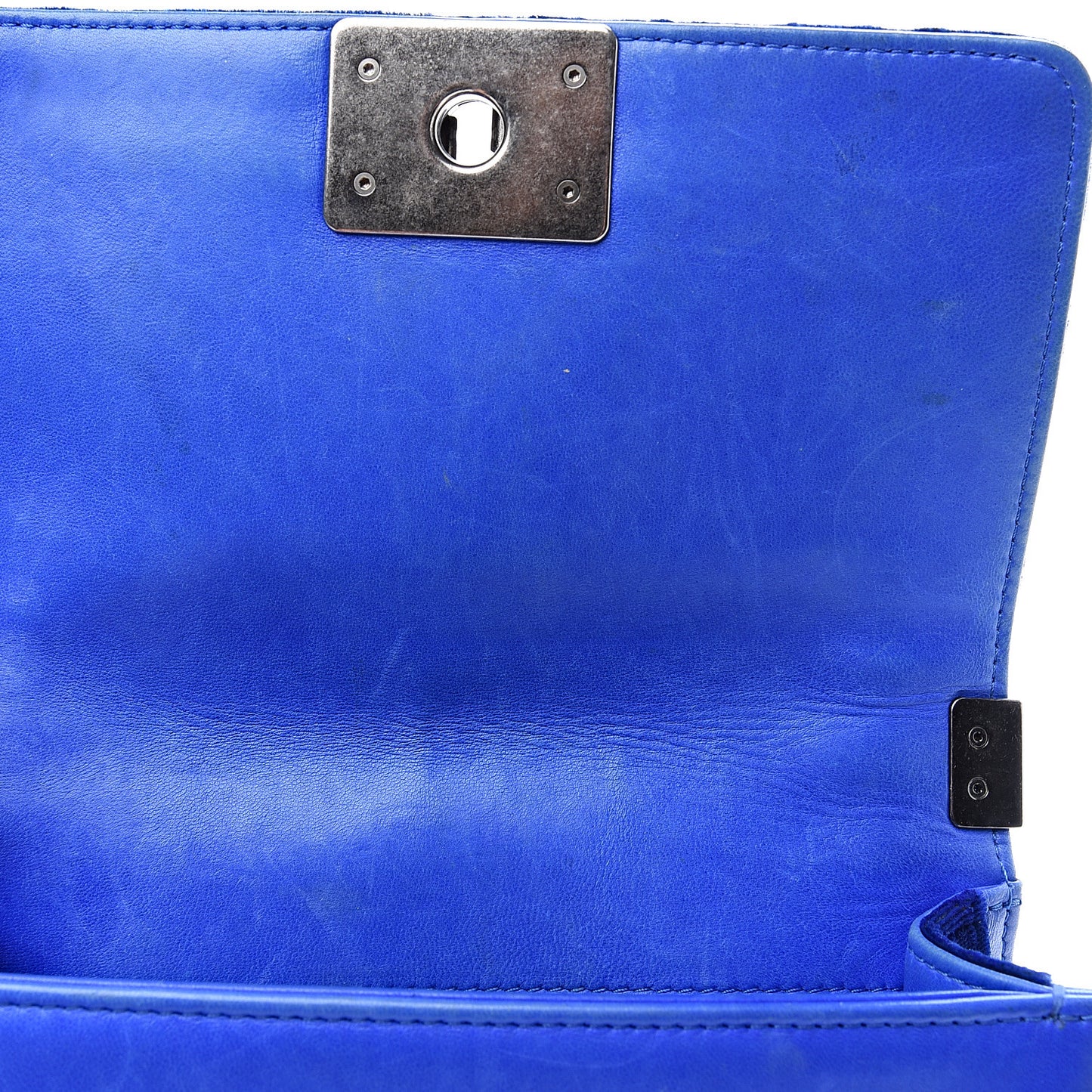 Velvet Quilted Small Boy Flap Blue