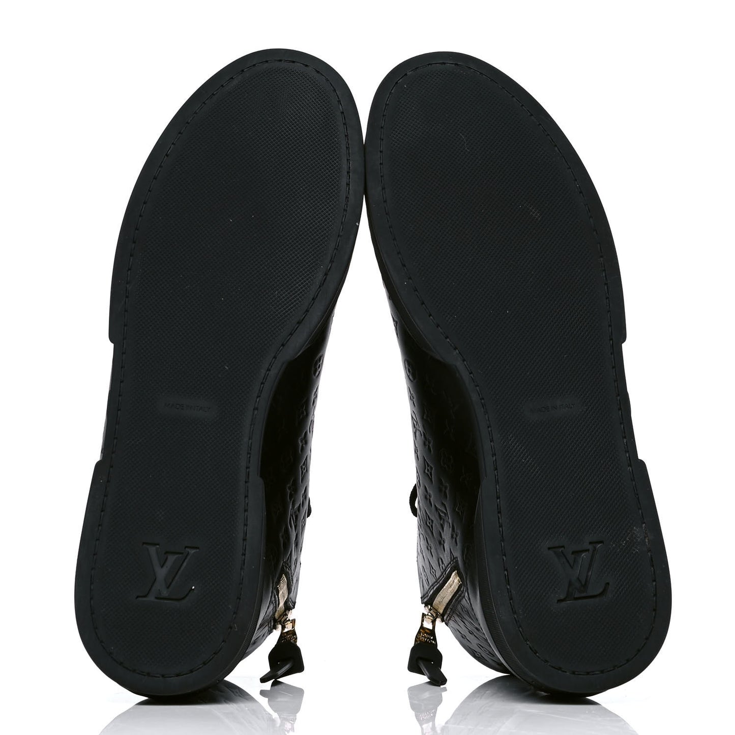 Calfskin Embossed Monogram High Top Sneakers 39 Black