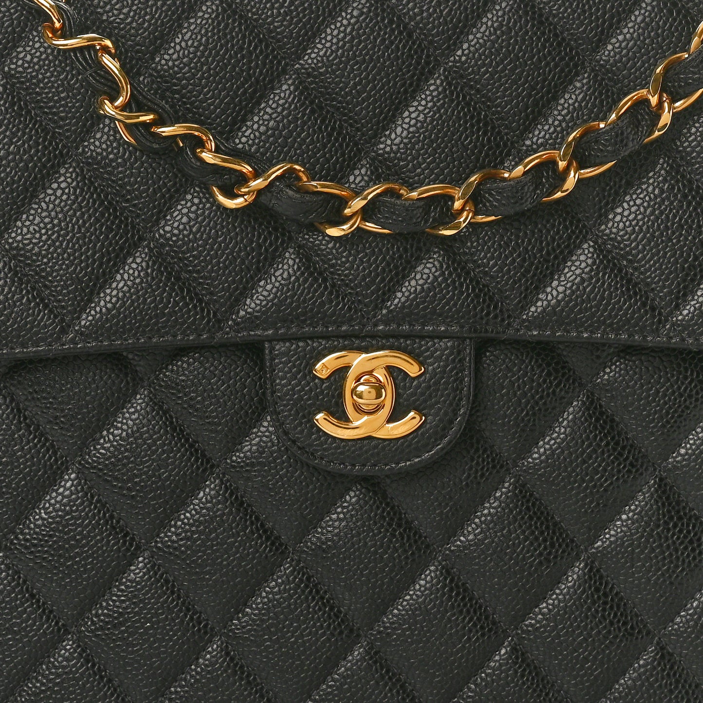 Caviar Jumbo Single Flap Black