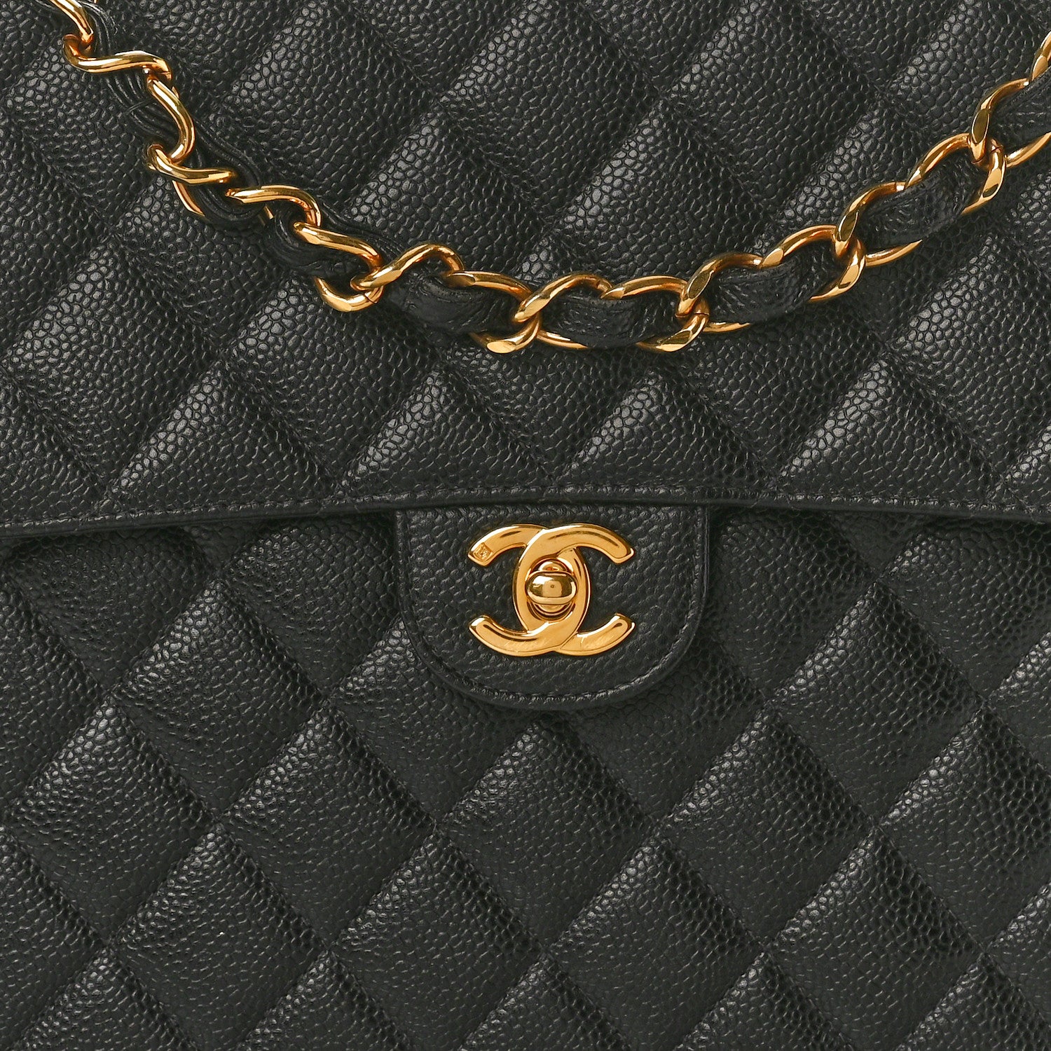 Chanel Caviar Jumbo Single Flap Black 8 of 10