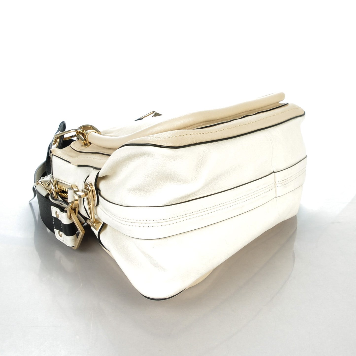 Calfskin Medium Military Paraty Black White