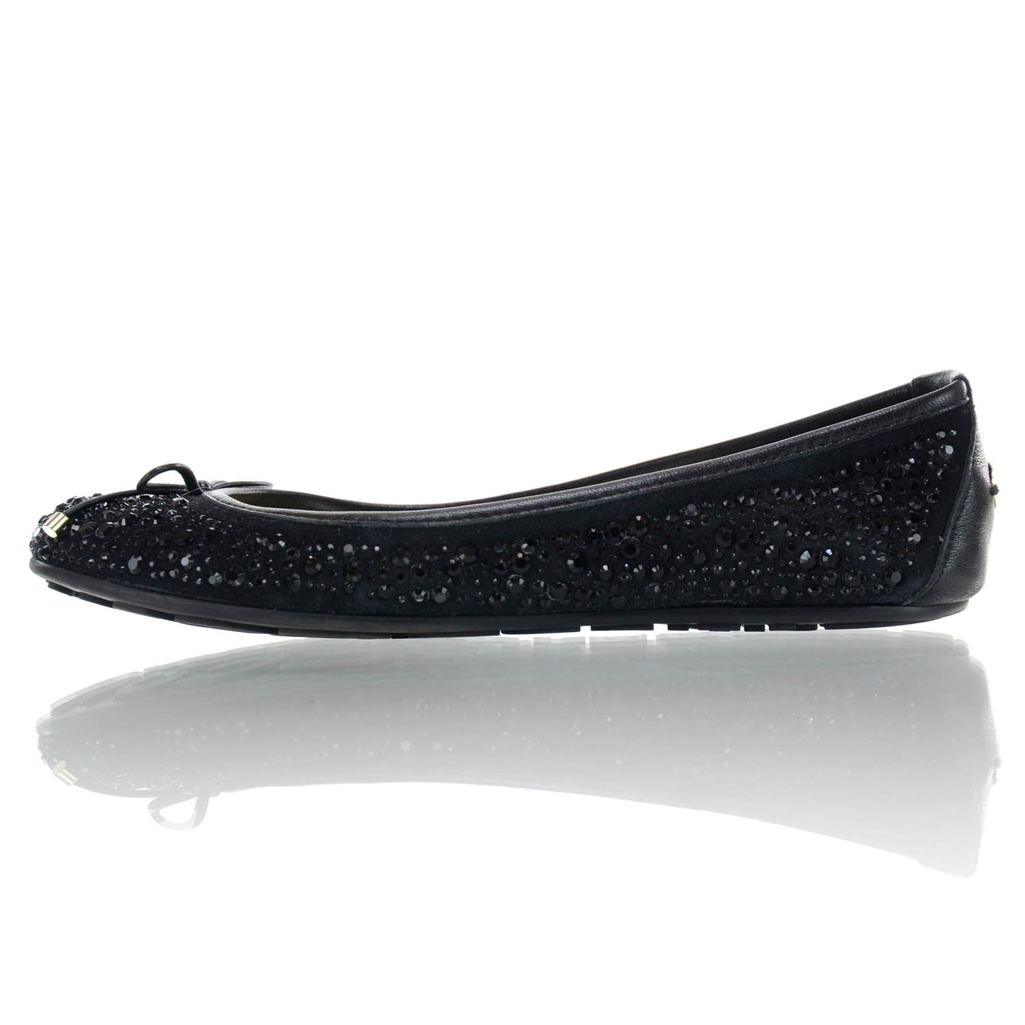 Jeweled Suede Weber Ballet Flats 37 Black