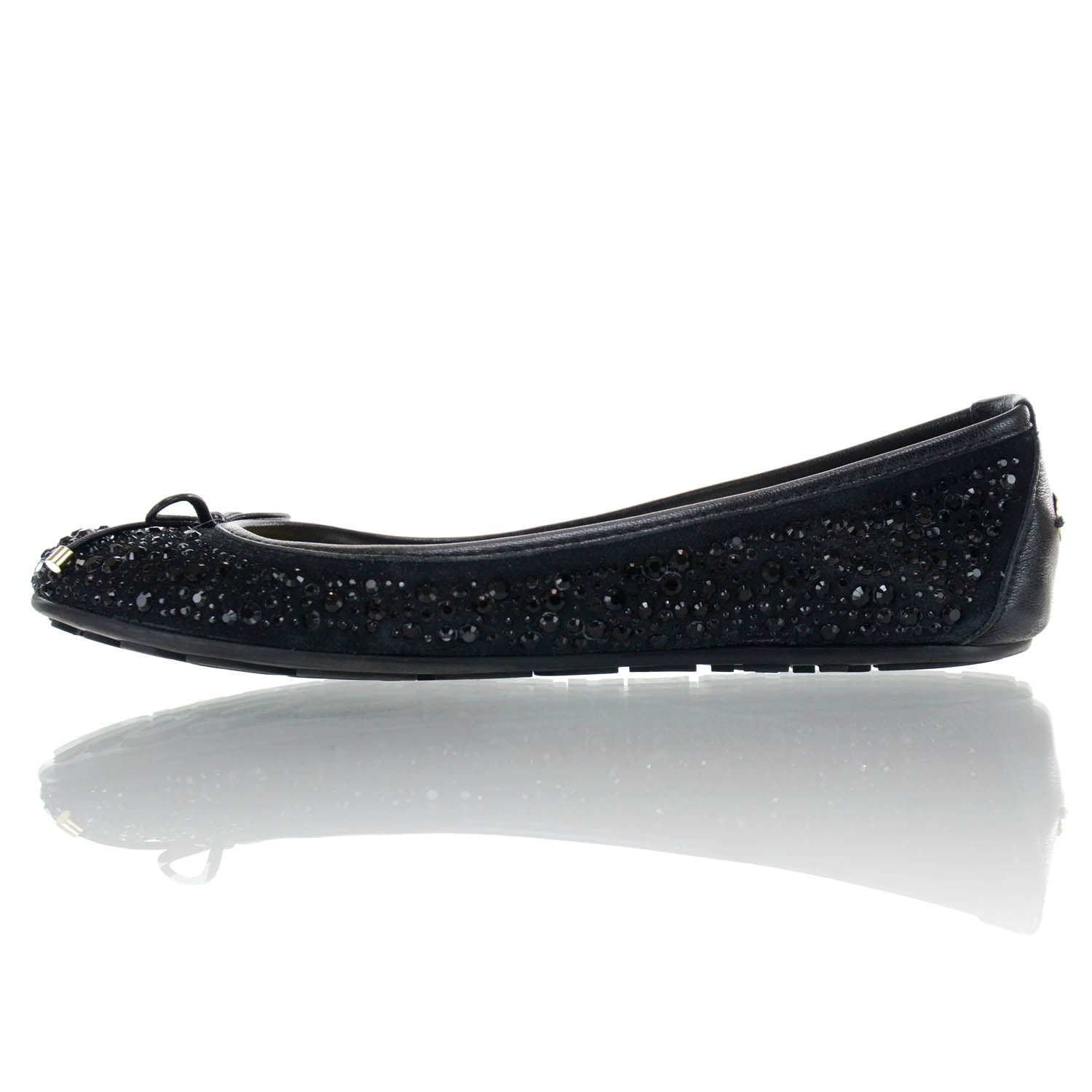 Jimmy Choo Jeweled Suede Weber Ballet Flats 37 Black 1 of 7