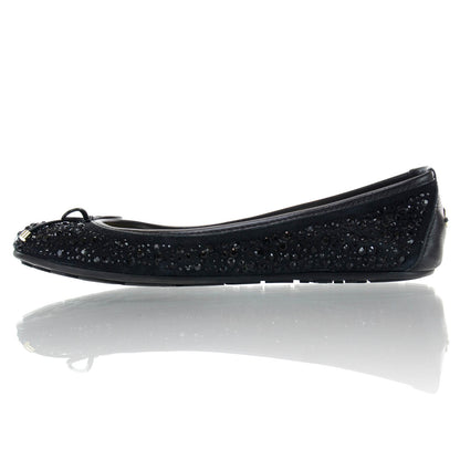 Jimmy Choo Jeweled Suede Weber Ballet Flats 37 Black 1 of 7