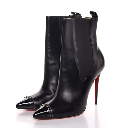 Christian Louboutin Calfskin Banjo Spiked Cap Toe 110 Booties 39 Black 3 of 7