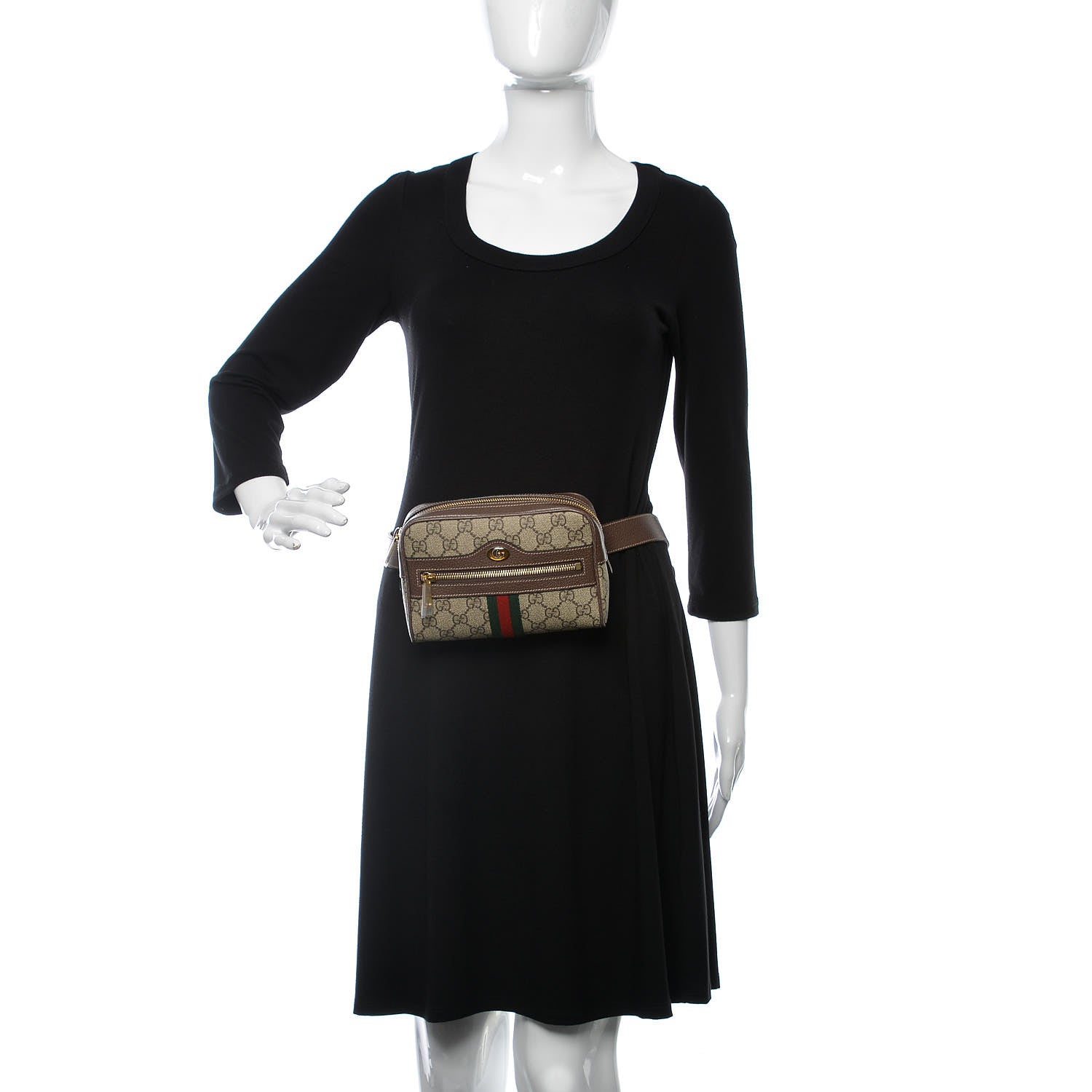 Gucci GG Supreme Monogram Web Small Ophidia Belt Bag 95 38 Dark Brown 2 of 8