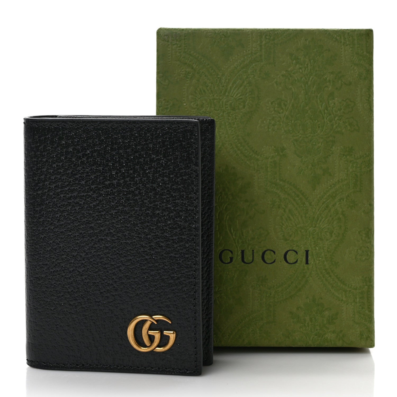 Gucci Calfskin Boar Effect GG Marmont Card Case Black 7 of 7