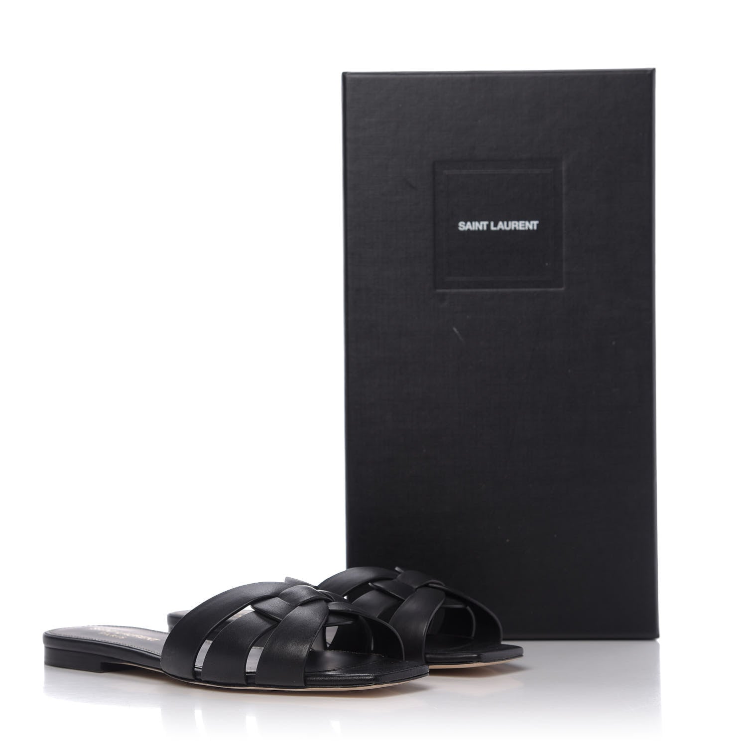 Saint Laurent Calfskin Nu Pied 05 Slide Sandals 35.5 Black 11 of 12