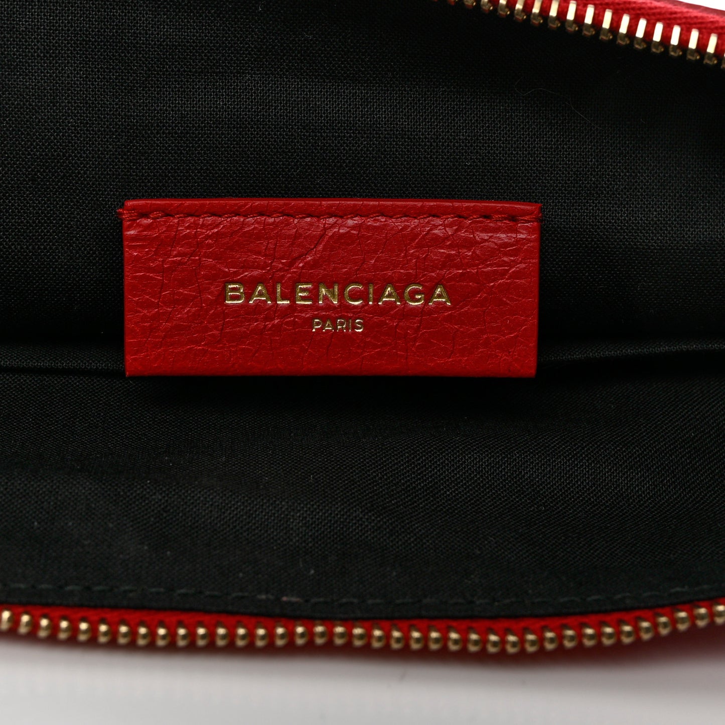 Agneau Stadio Giant 12 Gold Hardware Pouch Rouge Cardinal
