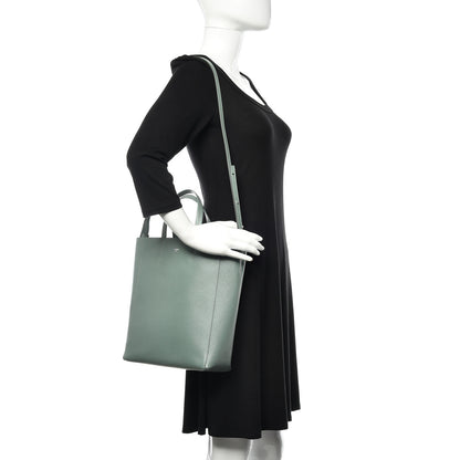 Celine Grained Calfskin Small Vertical Cabas Green 2 of 10