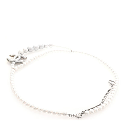 Chanel Pearl Resin CC Double Strand Belt Silver 2 of 3