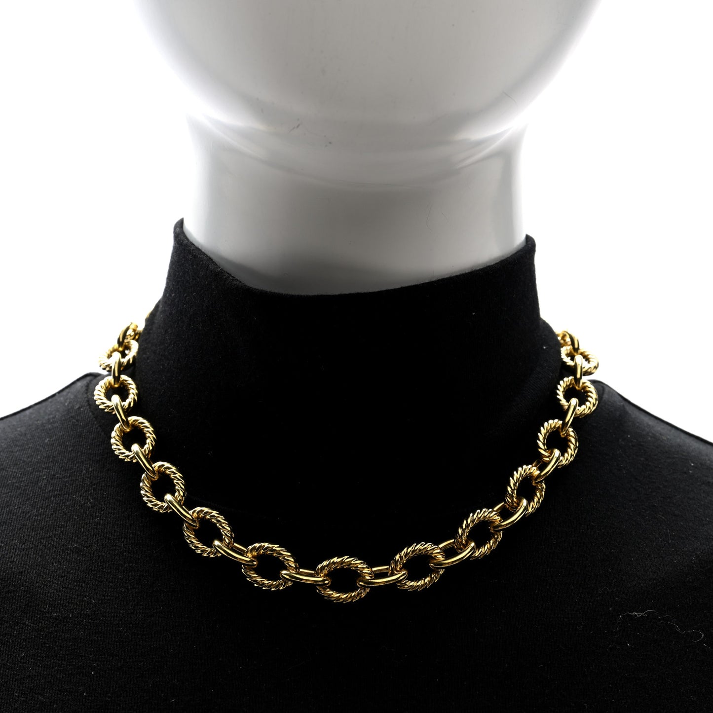 18K Yellow Gold 12mm Large Oval Link Necklace