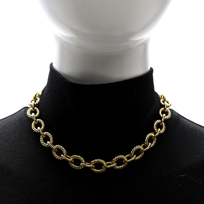 David Yurman 18K Yellow Gold 12mm Large Oval Link Necklace 2 of 4