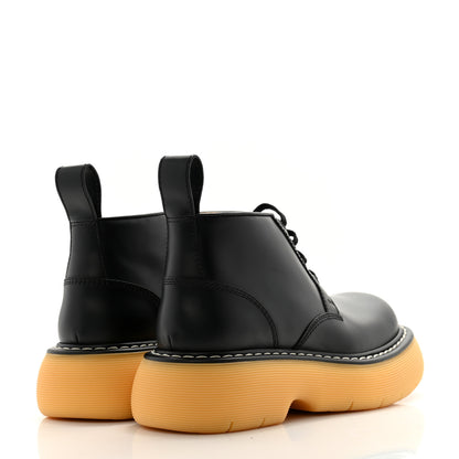 Bottega Veneta Calfskin The Swell Lace Up Ankle Boots 37 Black Natural Rubber 4 of 9