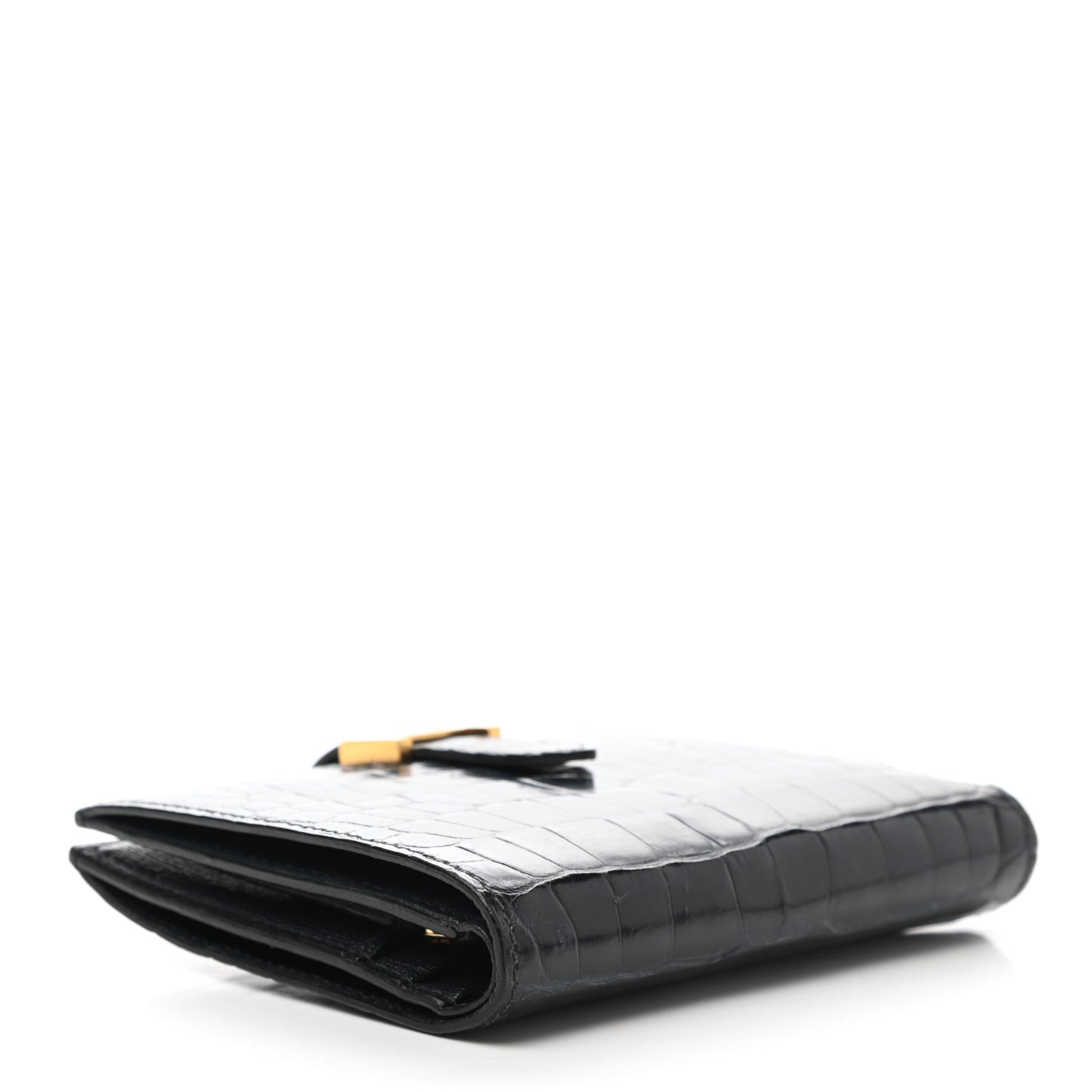 Matte Alligator Bearn Compact Wallet Bleu Indigo