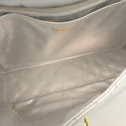 Chanel Lambskin Maxi Single Flap Metallic Silver 8 of 9