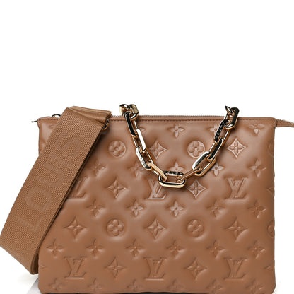 Louis Vuitton Lambskin Embossed Monogram Coussin PM Camel 7 of 14