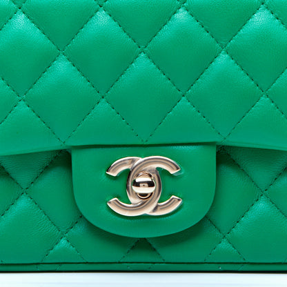 Chanel Lambskin Quilted Mini Square Flap Green 10 of 10
