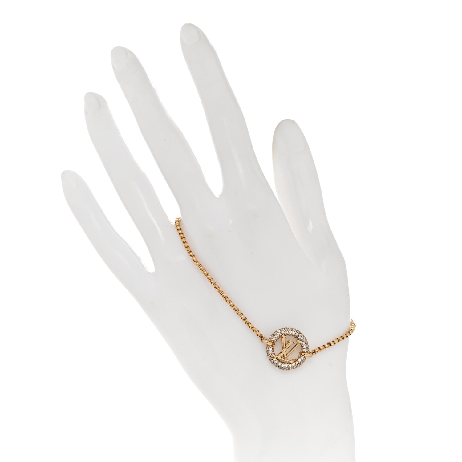 Louis Vuitton Metal Crystal Louise By Night Bracelet Gold 2 of 5