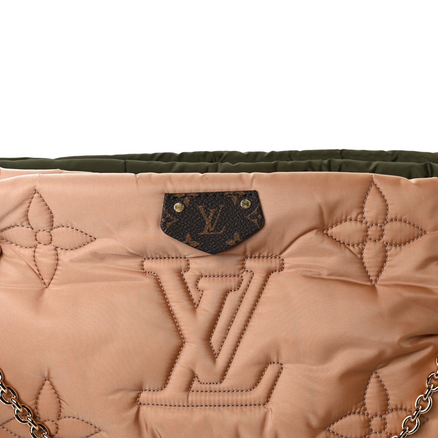 Econyl Monogram Pillow Maxi Multi Pochette Accessories Kaki Beige