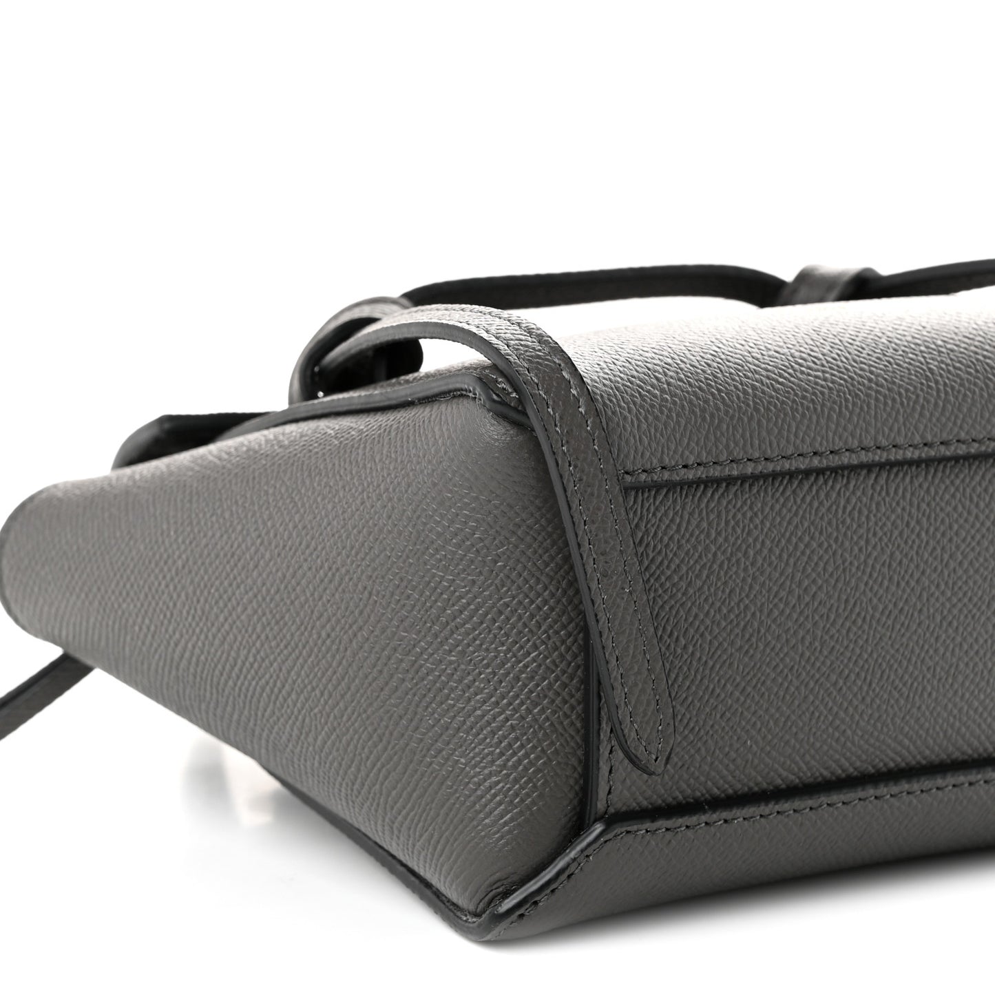 Grained Calfskin Nano Belt Bag Grey