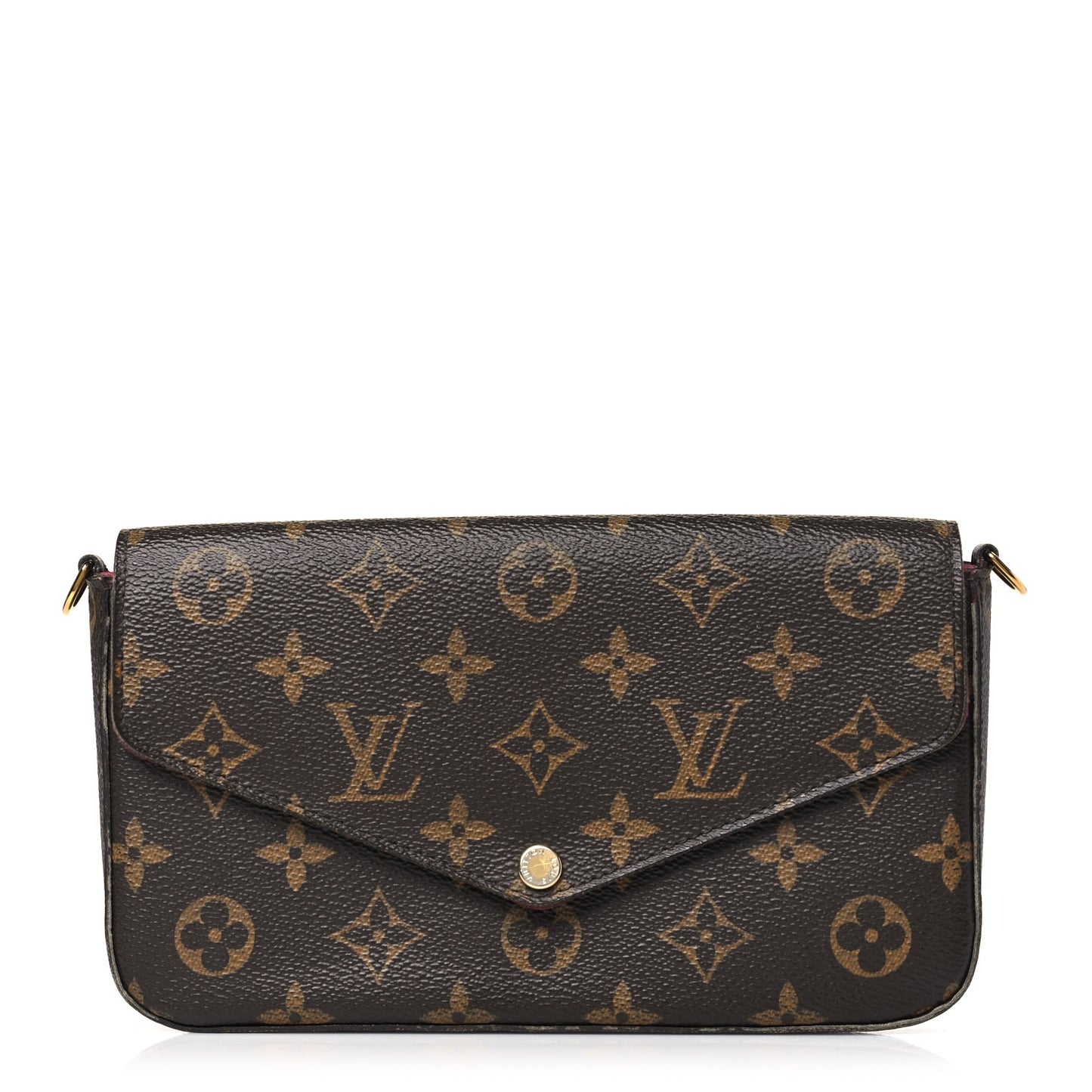 Monogram Pochette Felicie Chain Wallet Fuchsia