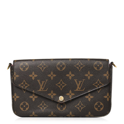 Louis Vuitton Monogram Pochette Felicie Chain Wallet Fuchsia 1 of 8