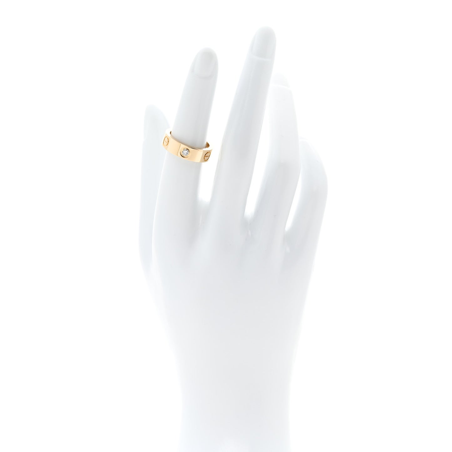 18K Yellow Gold 3 Diamond 5.5mm LOVE Ring 51 5.75