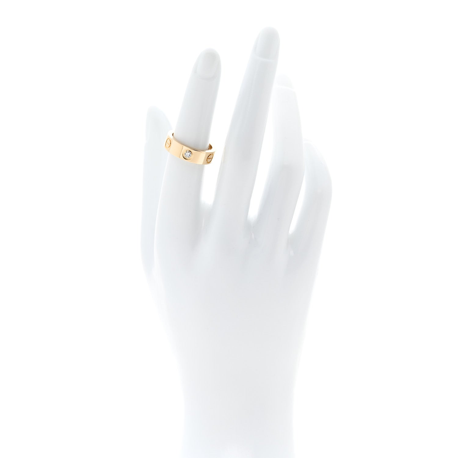 Cartier 18K Yellow Gold 3 Diamond 5.5mm LOVE Ring 51 5.75 2 of 4
