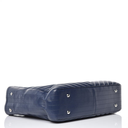 Chanel Caviar Chevron Quilted Timeless Tote Navy 4 of 9