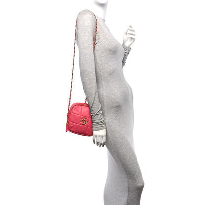 Chanel Lambskin Quilted Diamond Clutch With Chain Pink 2 of 17