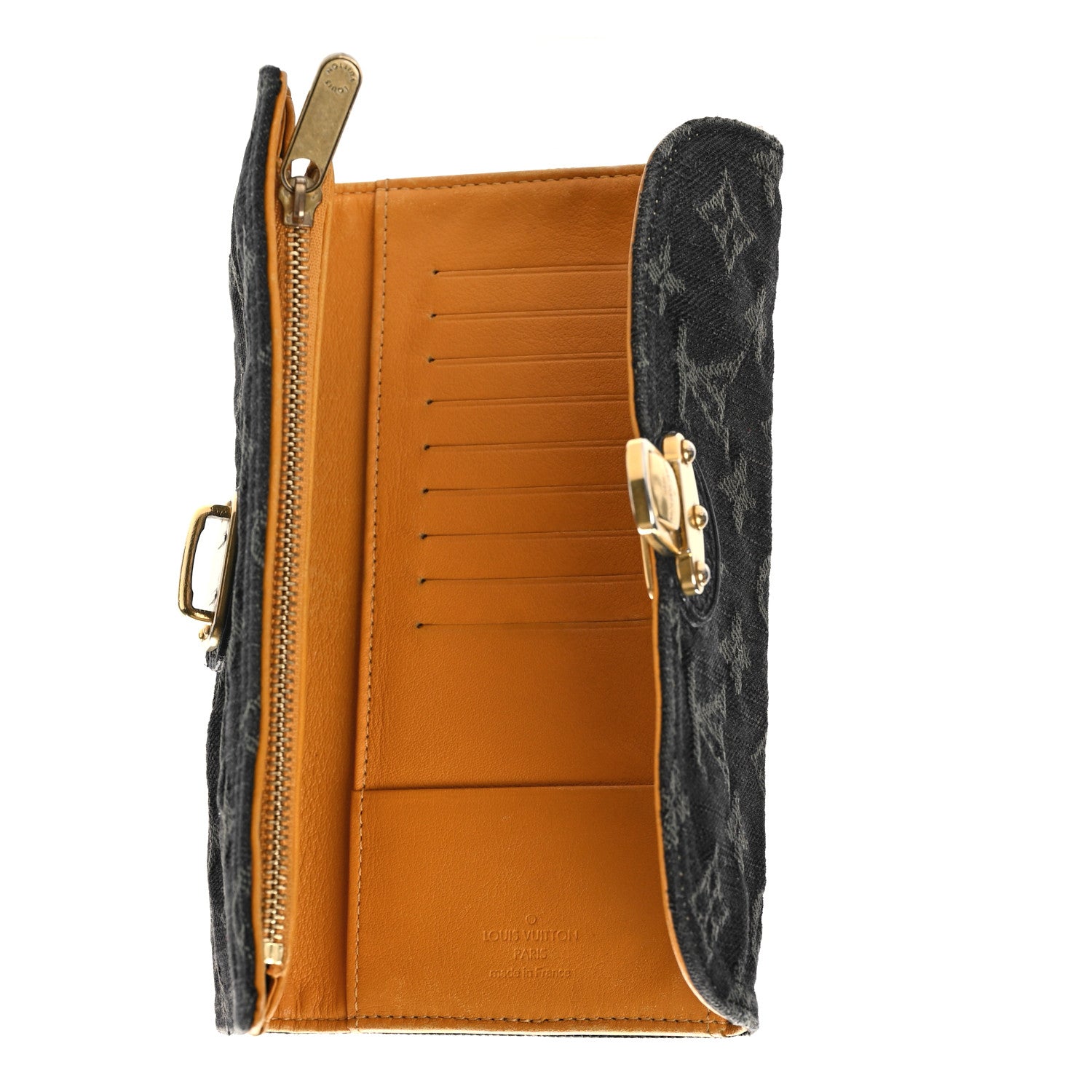 Louis Vuitton Denim Amelia Wallet Black 5 of 8