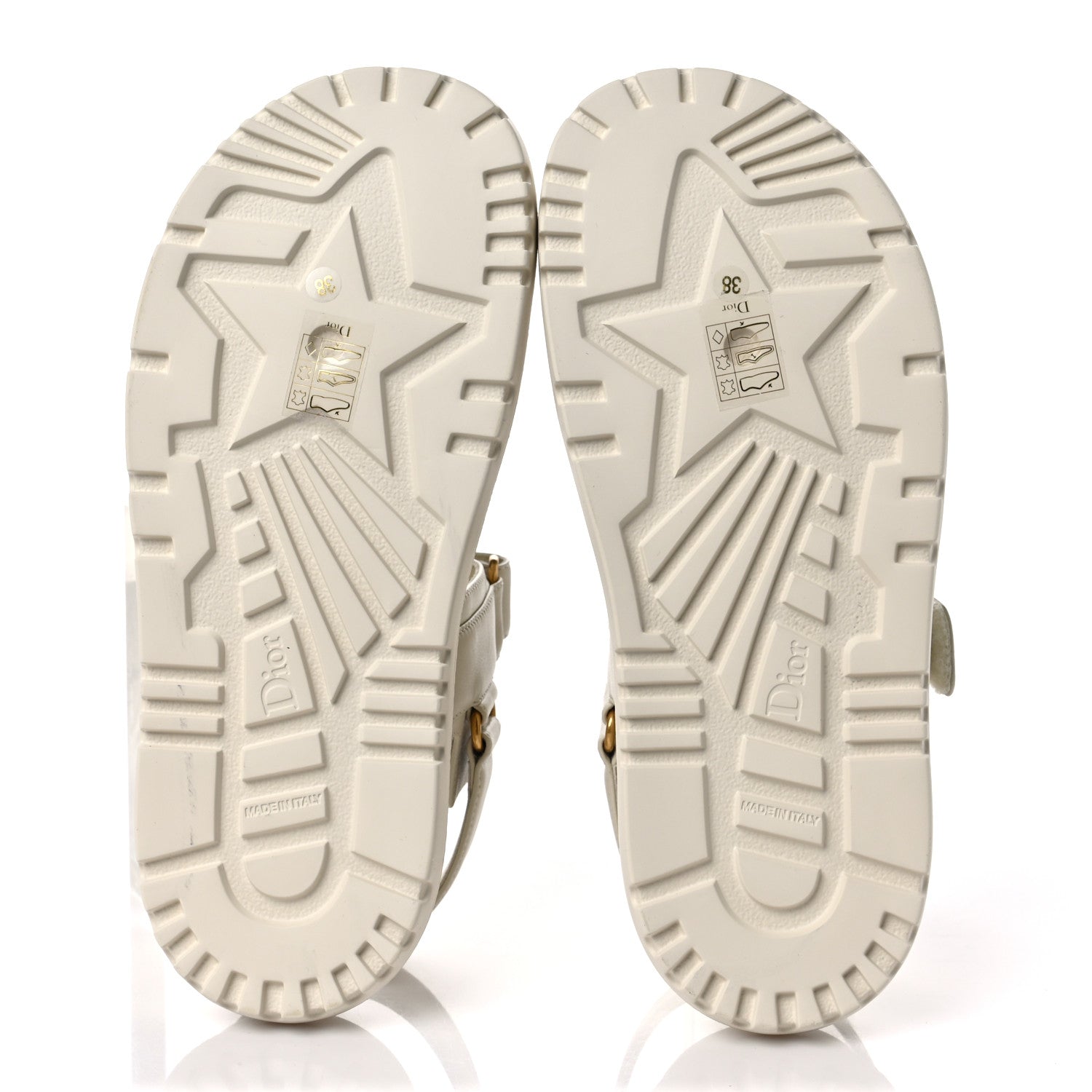 Christian Dior Lambskin Dioract 10mm Sandals 38 Off White 6 of 7