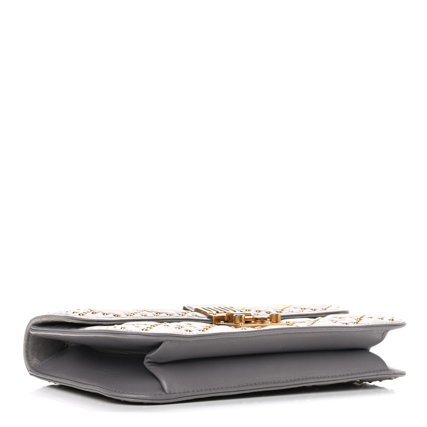 Lambskin Cannage Studded Dioraddict Flap Bag Grey