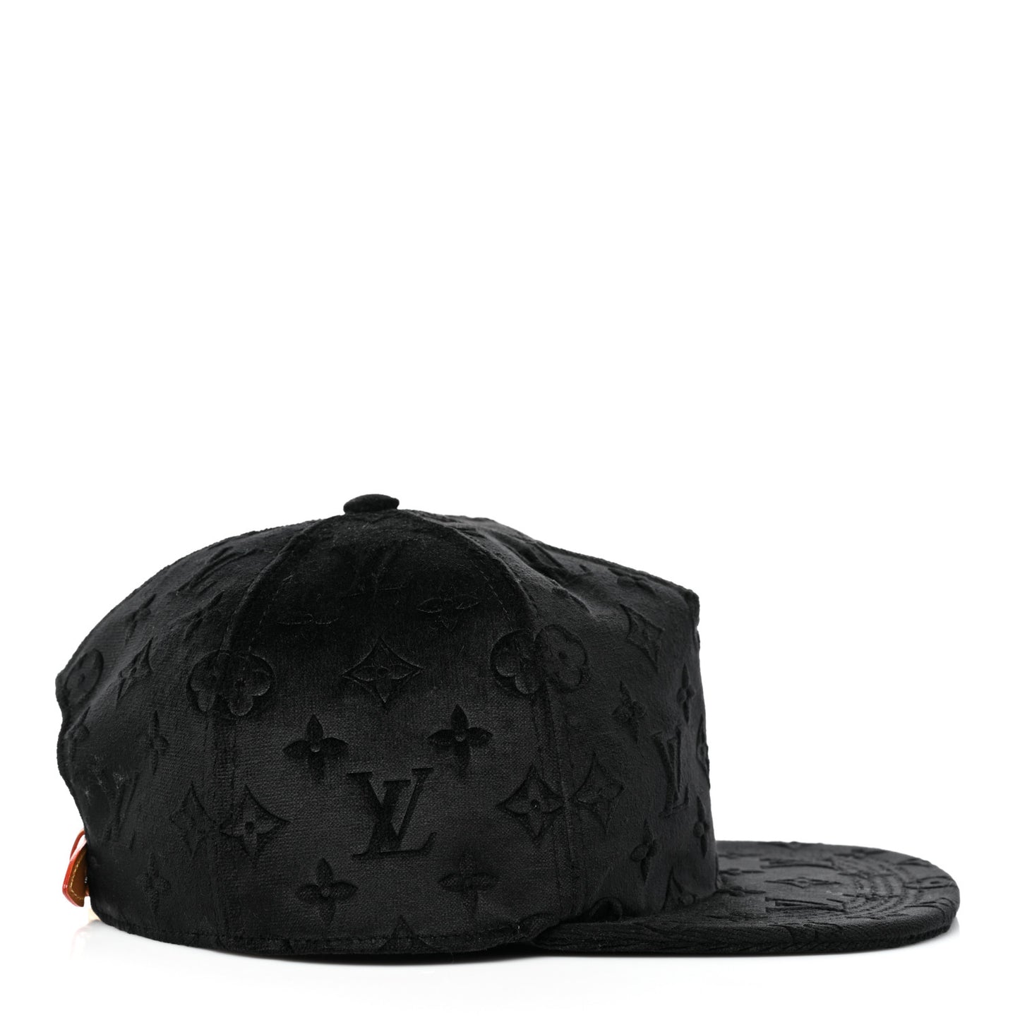 Jacquard Velvet Monogram Cap M Black