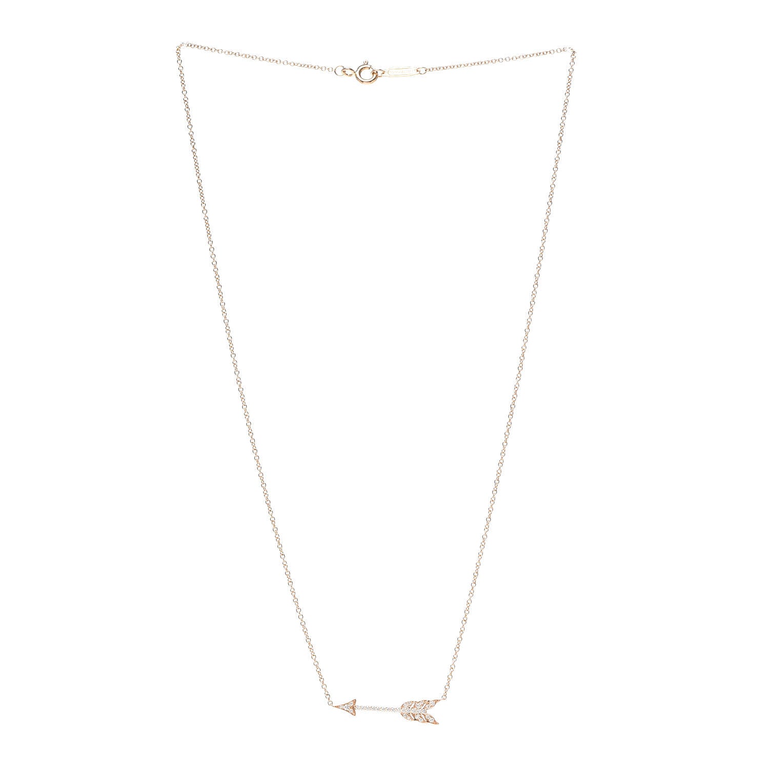 Tiffany 18K Yellow Gold Diamond Arrow Pendant Necklace 3 of 5