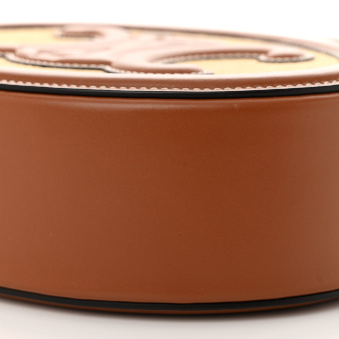 Canvas Calfskin Cuir Triomphe Oval Crossbody Purse Natural Tan