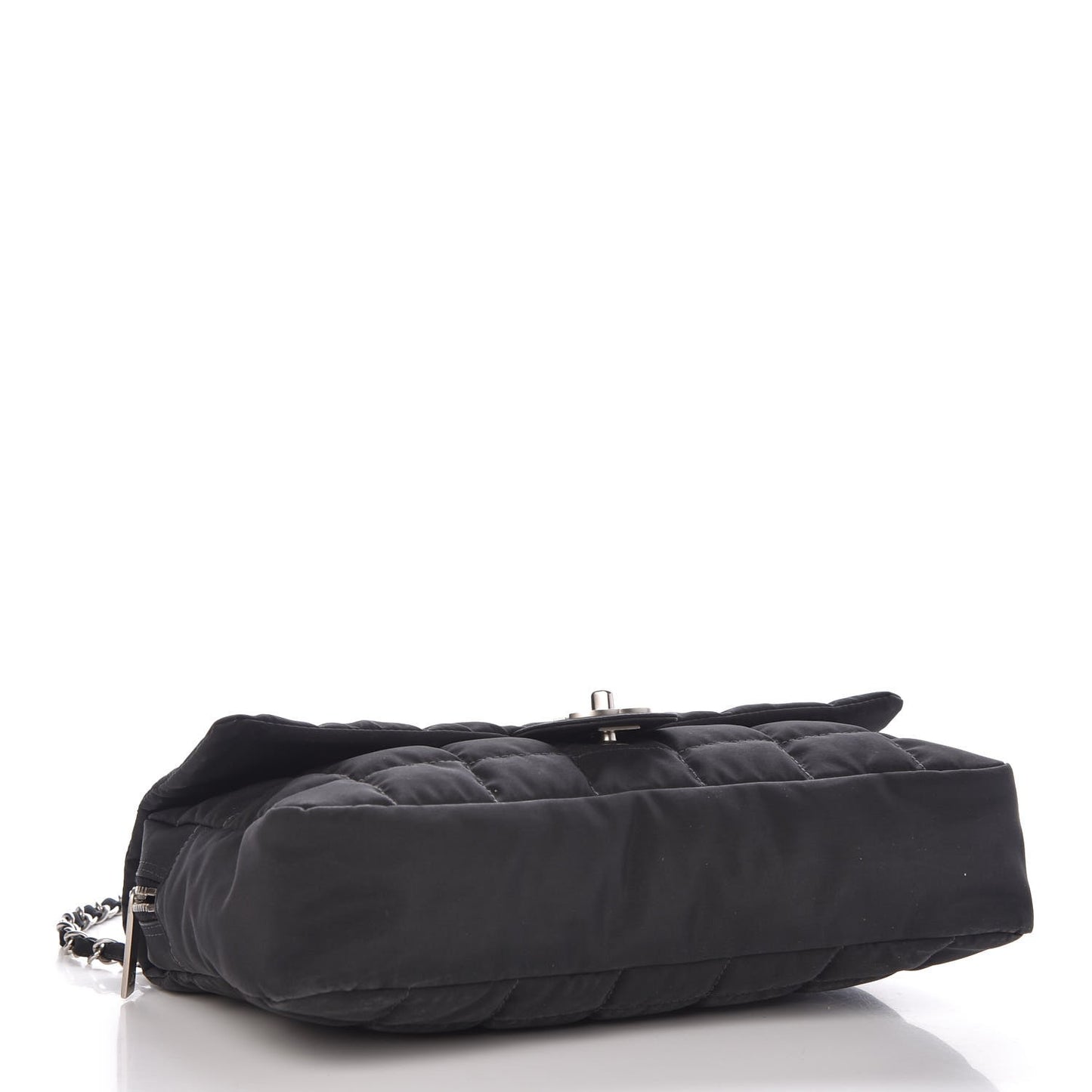 Nylon Square Quilted Flap Black