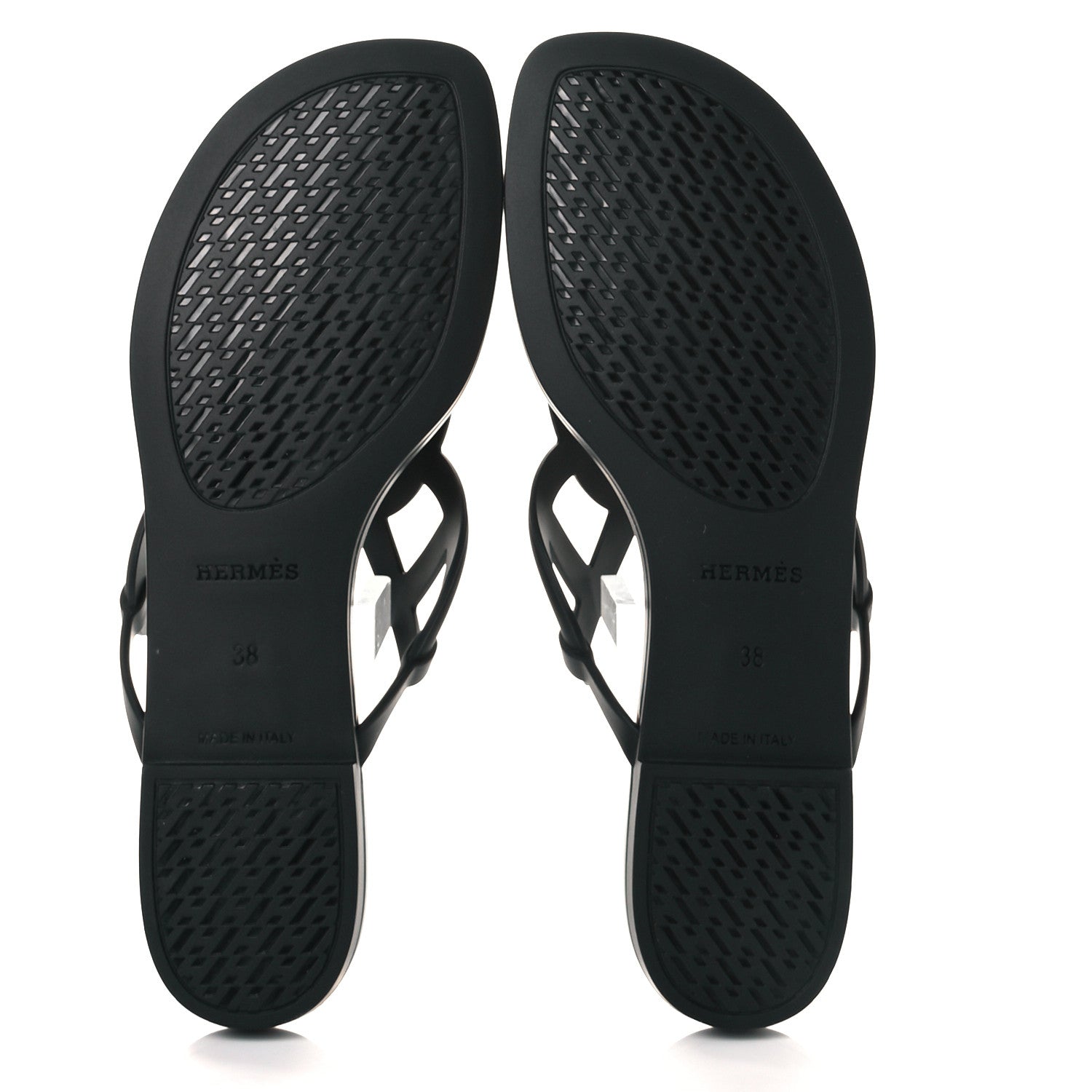 Hermes Rubber Womens Egerie Sandals 38 Black 5 of 8