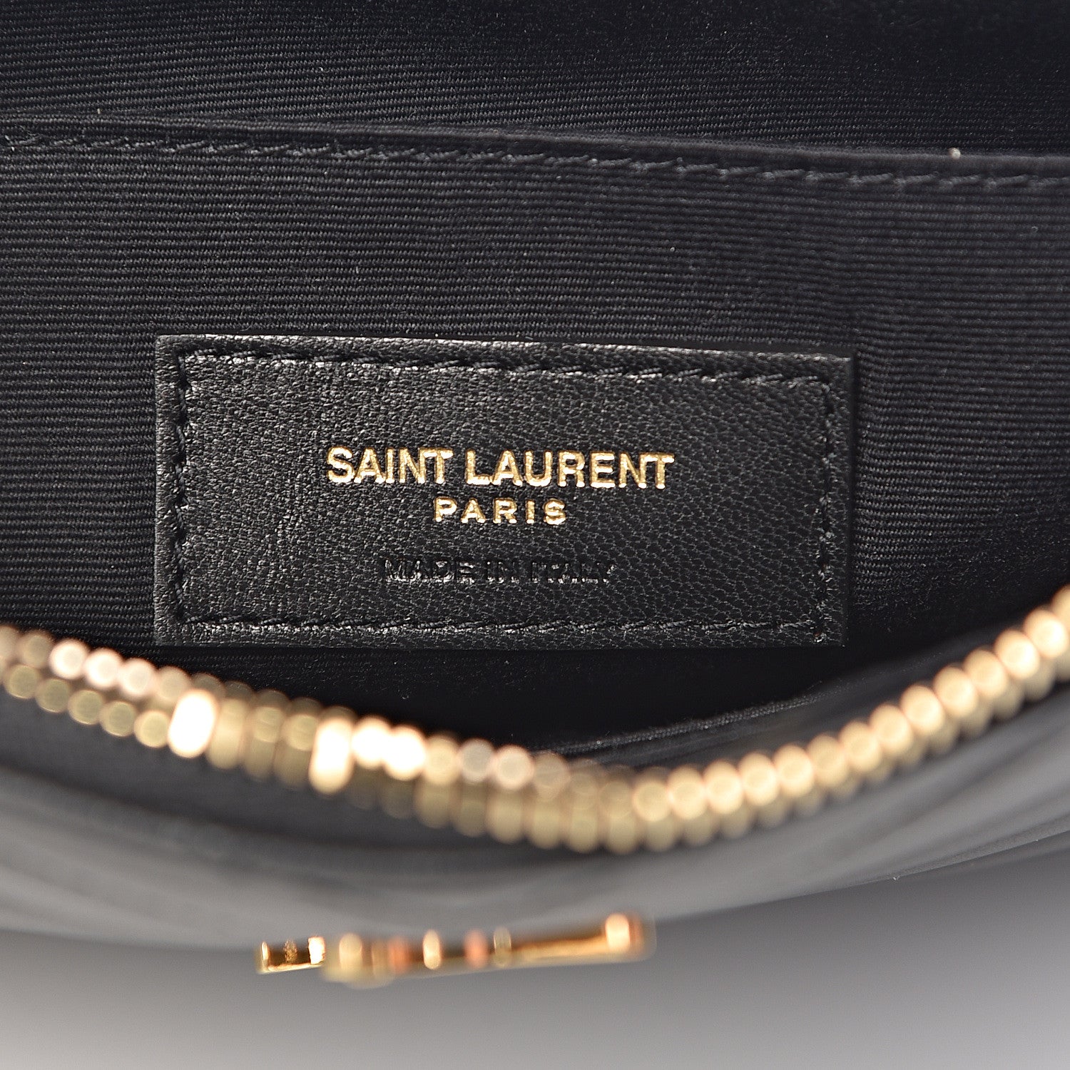 Saint Laurent Calfskin Matelasse Chevron Monogram A5 Wristlet Black 6 of 8