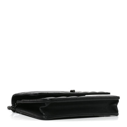 Chanel Sheepskin Chevron Reissue Wallet On Chain WOC So Black 3 of 10