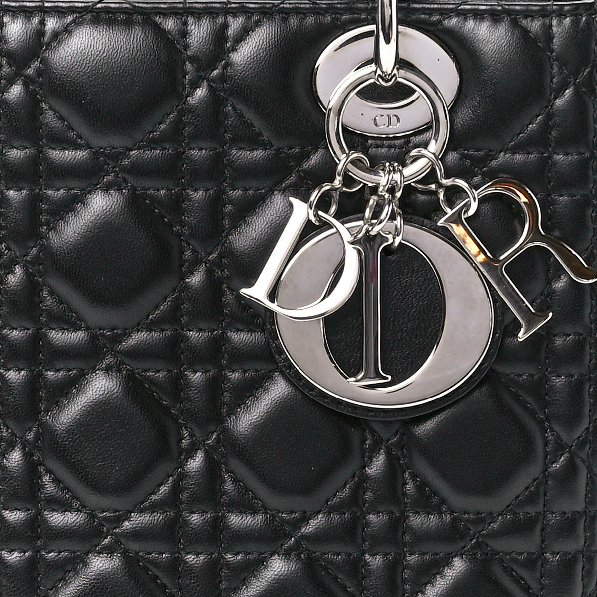 Christian Dior Lambskin Cannage Medium Lady Dior Black 8 of 11