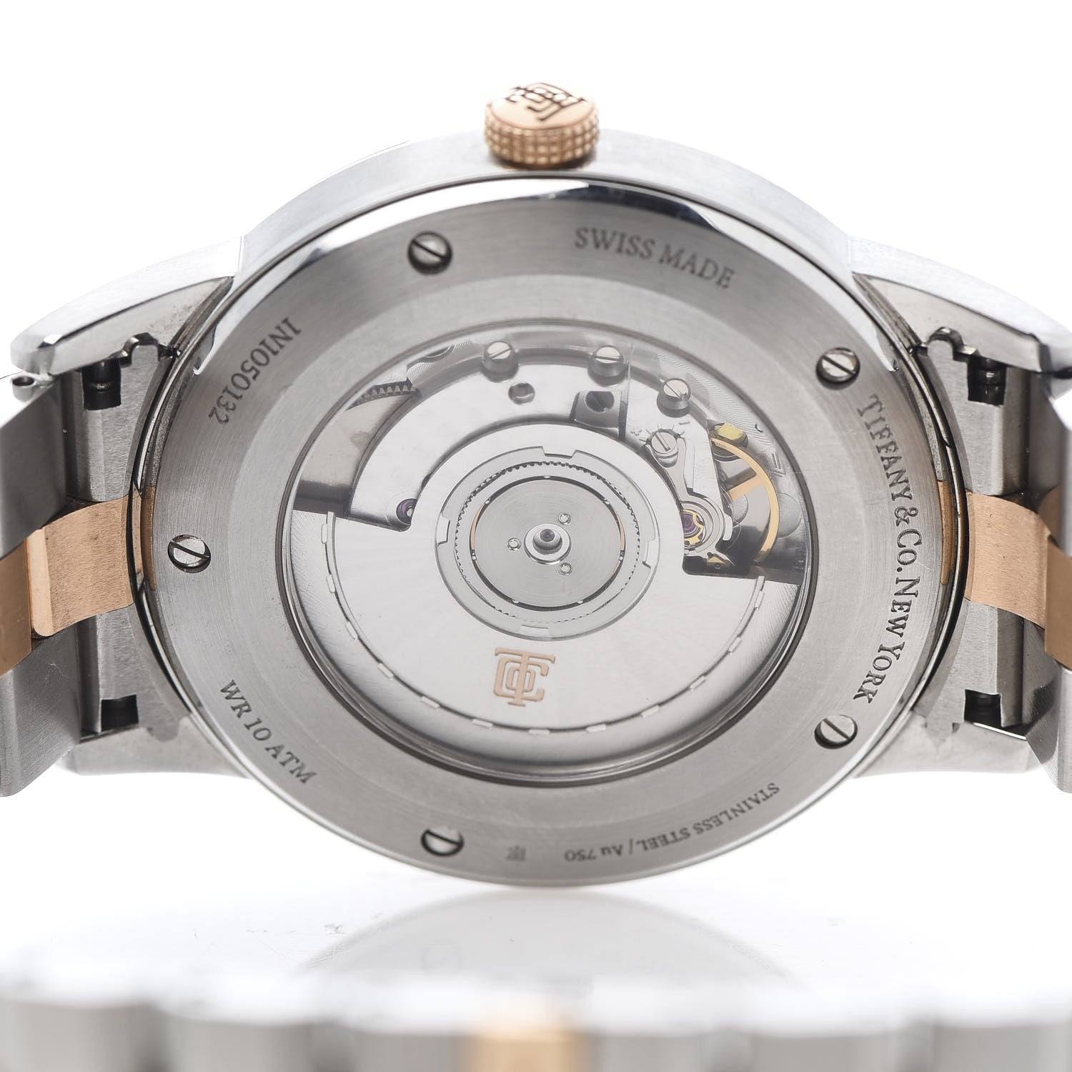Tiffany Stainless Steel 18K Rose Gold 40mm CT60 3-Hand Automatic Watch 5 of 6