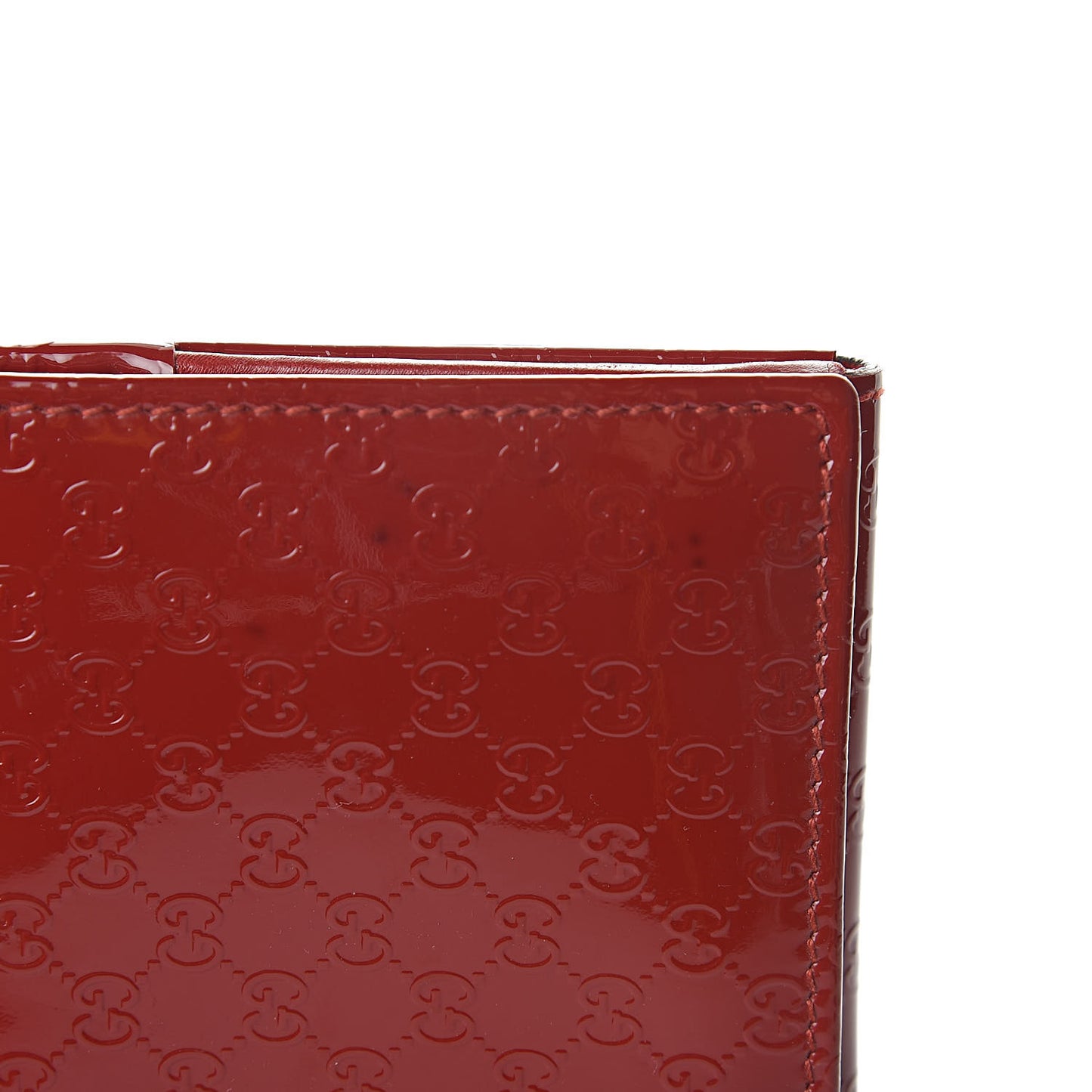 Patent Microguccissima Heart Continental Wallet Red