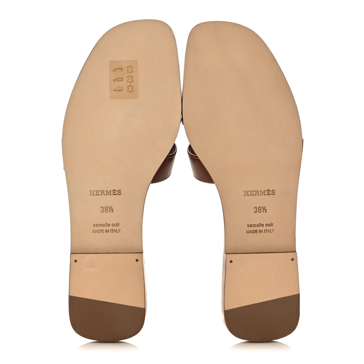 Hermes Box Calfskin Oran Sandals 38.5 Gold 5 of 9